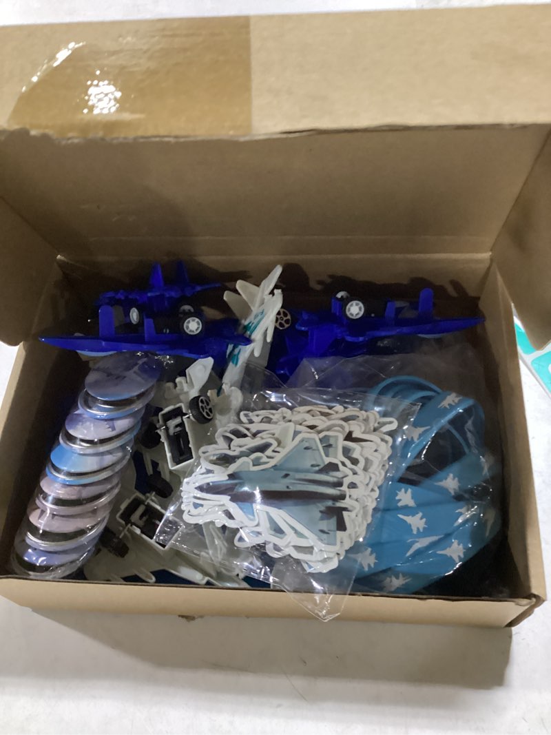 Condition photo showing New/Like New for Meooeck 110 Pcs Fighter Jets Party Favors Airplane Themed Birthday Party Decorations with 12 Fighter