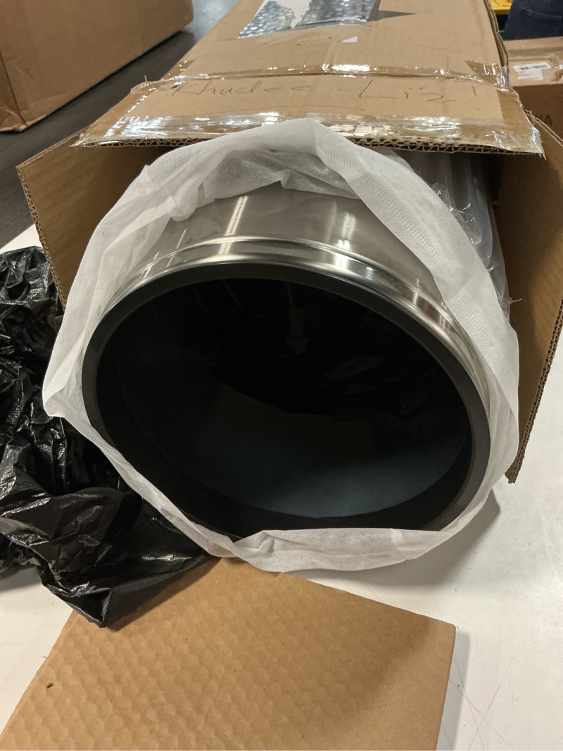Condition photo showing Good Condition for 4.7 gallon/18l stainless steel bathroom trash can,silver garbage bin with swing lid,round,elegant waste basket,for toilet,kitchen,living room,hotel,home (18l-silver)