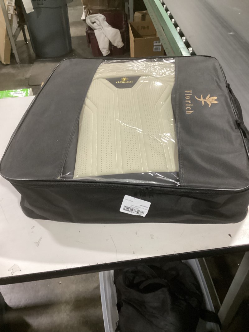 Condition photo showing Good Condition for FLORICH Seat Covers for Cars, Waterproof Seat Covers, Leather Car Seat Covers 2 Pack, Universal Seat Cushion Protector for Most Cars Trucks SUV-Black&Beige Black&Beige FrontPair