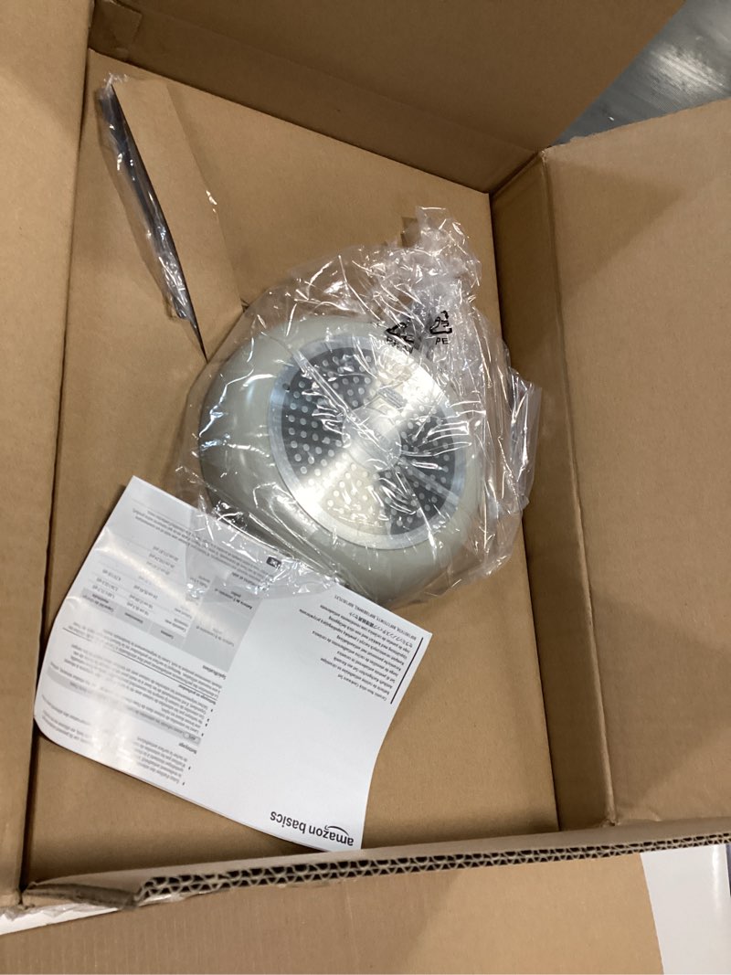 Condition photo showing New/Like New for Amazon Basics Ceramic Nonstick Cookware, 3-Piece Set of Pans, All Cooktop Friendly, Dishwasher-Safe, Linen Gray