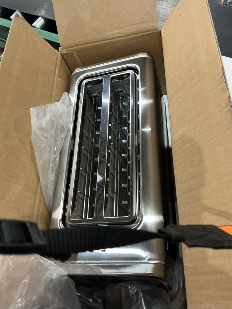 Condition photo showing Good Condition for keenstone toaster 4 slice, digital smart toaster with touchscreen, memory function, single slot toasting, timer, reheat & defrost for bagels, bread, waffles, muffin, stainless steel kitchen essentials