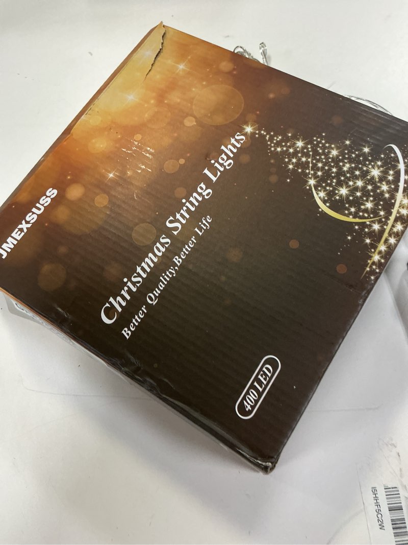 Condition photo showing Good Condition for JMEXSUSS 132 ft 400 LED White Christmas Lights Indoor Outdoor Waterproof, 8 Modes White String Lights Plug in with Remote, Christmas String Light for Outside Tree Party Patio Bedroom Classroom Decor White 132 FT