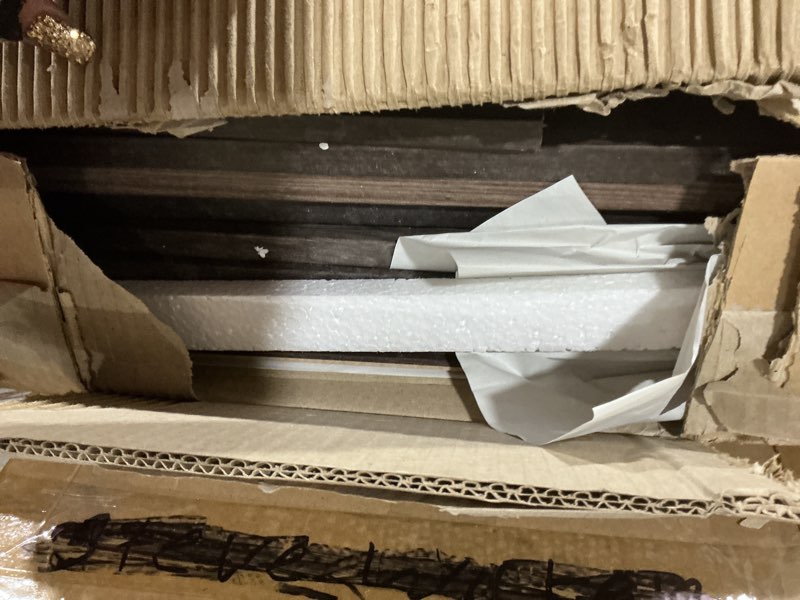 Condition photo showing As Is for Sauder Select Storage Cabinet, Pantry Cabinet Kitchen Storage with Adjustable Shelves, Bathroom Storage Cabinet, in Reclaimed Pine