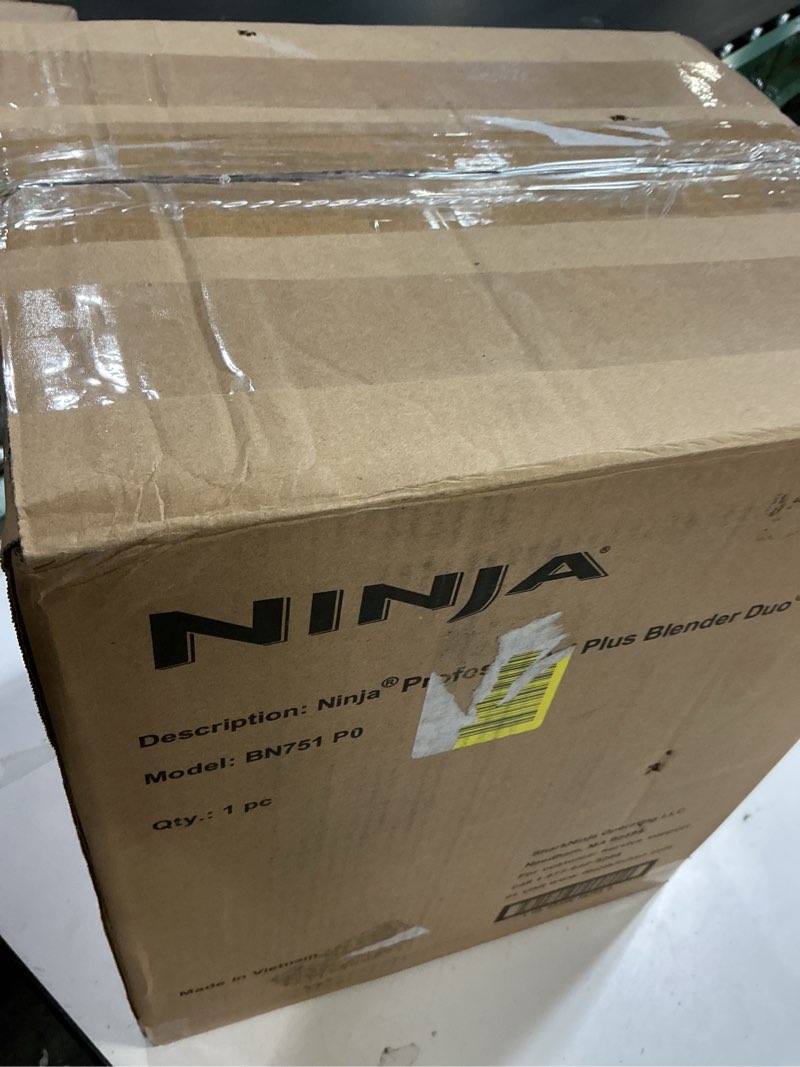 Condition photo showing Good Condition for Ninja BN751 Professional Plus DUO Blender, 1400 Peak Watts, 3 Auto-IQ Programs for Smoothies, Frozen Drinks & Nutrient Extractions, 72-oz. Total Crushing Pitcher & (2) 24 oz. To-Go Cups, Black 72 oz. Blender + 24 oz. Cups