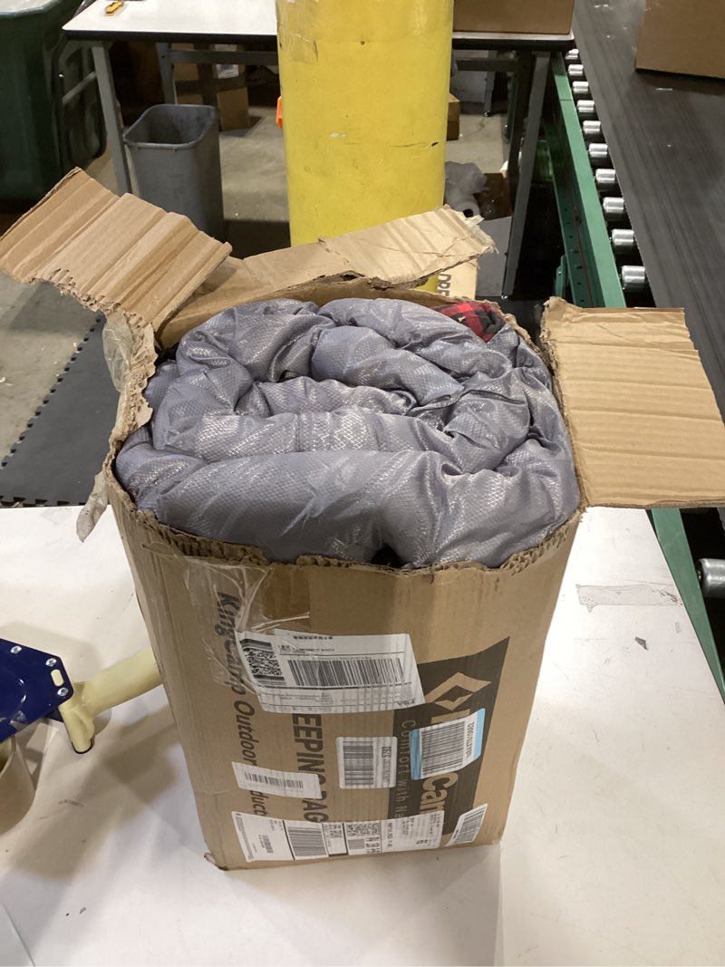 Condition photo showing Good Condition for KingCamp Sleeping Bag for Adults, Cold Weather & Warm Extra Wide Big & Tall XL Portable Waterproof Flannel Sleeping Bags, Essentials Gear Accessories for Camping Backpacking Hiking Indoor & Outdoor Heated Darkgrey 86.6" x 39.4"