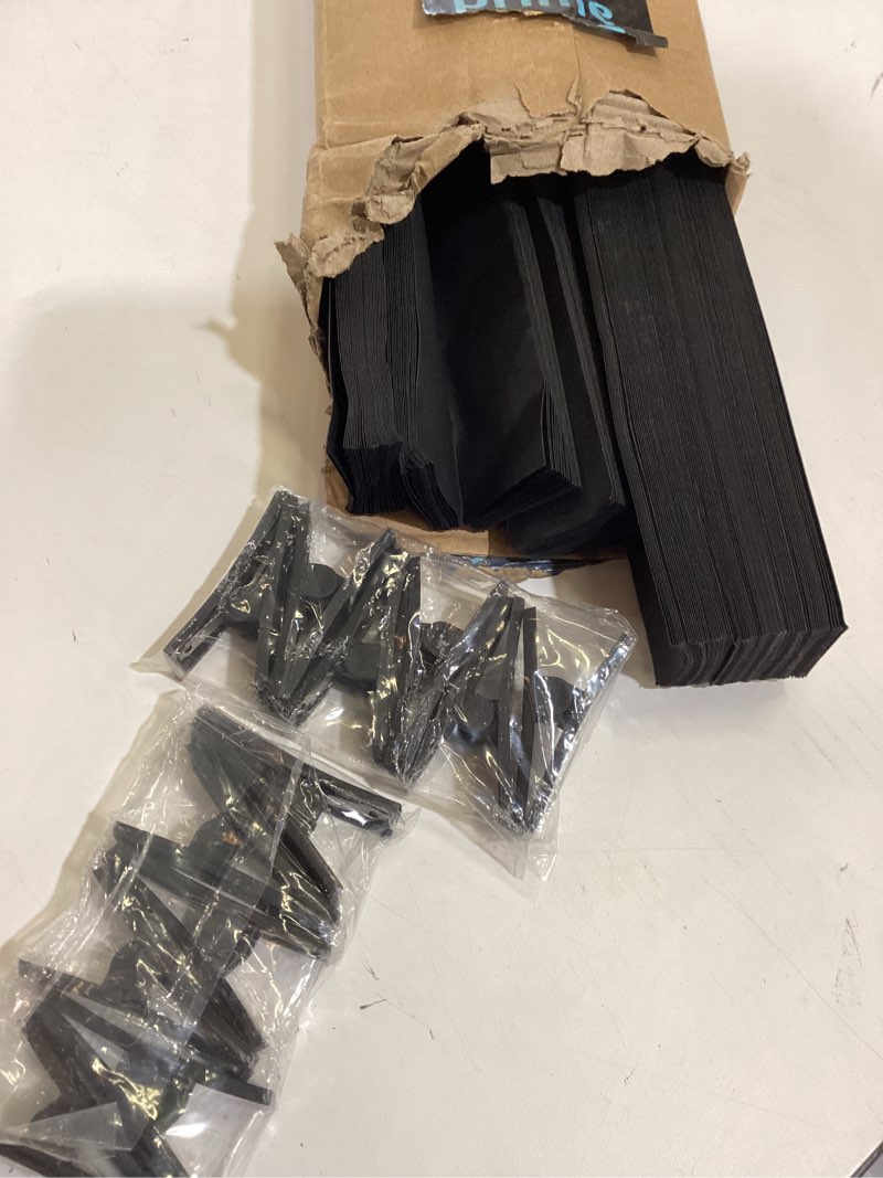 Condition photo showing As Is for redi shade no tools original blackout pleated paper shade black, 36" w x 72" l, 6 pack 36"w x 72"h