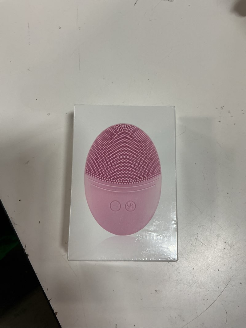Condition photo showing New/Like New for ezbasics facial cleansing brush made with ultra hygienic soft silicone, waterproof sonic vibrating face brush for deep cleansing, gentle massaging, inductive charging (pink)1 pack+5 speed settings