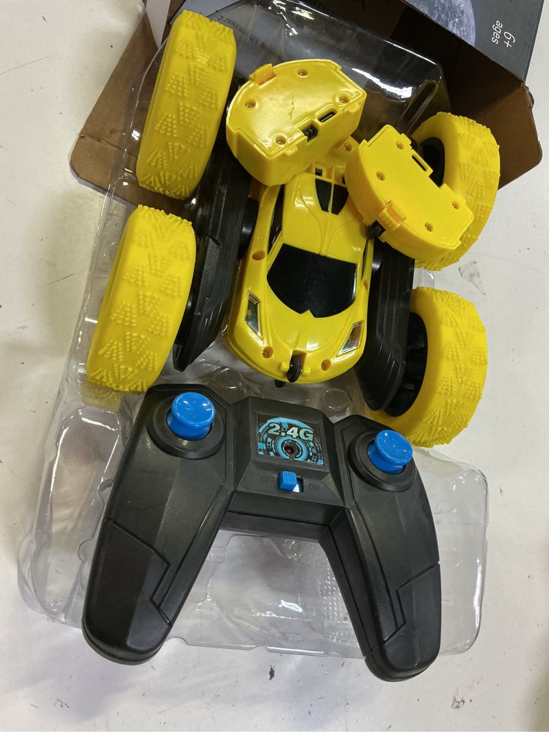 Condition photo showing Good Condition for remote control car,rc car toys for 6-12 year old boys, off road rc stunt car 4wd 360° rotating remote control car for kids, boys girls gifts for birthday, christmas yellow