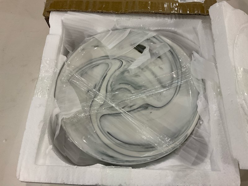 Condition photo showing New/Like New for Bosmarlin Marbling Ceramic Dinner Plates, 10 inches, Set of 4 for Salad, Pasta, Dessert, Microwave and Dishwasher Safe (Grey, 10 in) Gray 10 in