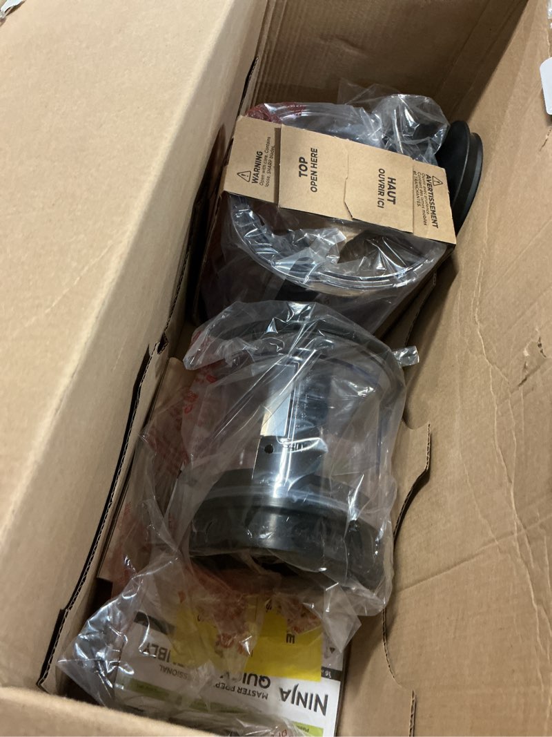 Condition photo showing As Is for Ninja QB1004 Blender/Food Processor with 450-Watt Base, 48oz Pitcher, 16oz Chopper Bowl, and 40oz Processor Bowl for Shakes, Smoothies, and Meal Prep,Black Black 48 ounces