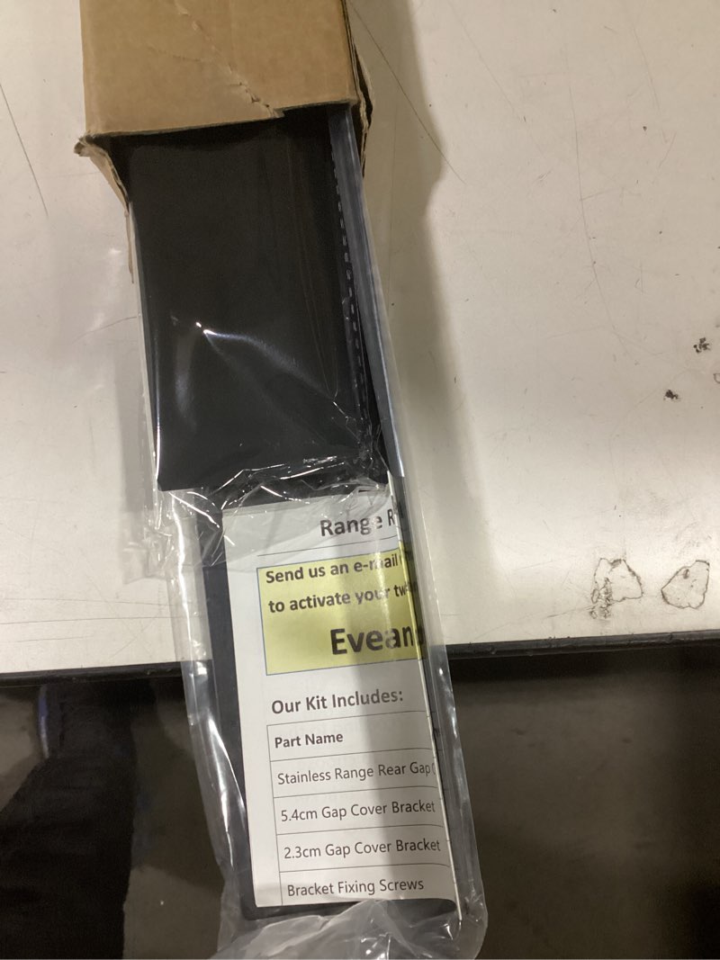 Condition photo showing Good Condition for 30" slide-in range rear filler kit w10113901a with 2pcs silicone stove gap covers, cooktop trim kit between stove and backsplash for whirlpool & most brand, 316 stainless steel (black)
