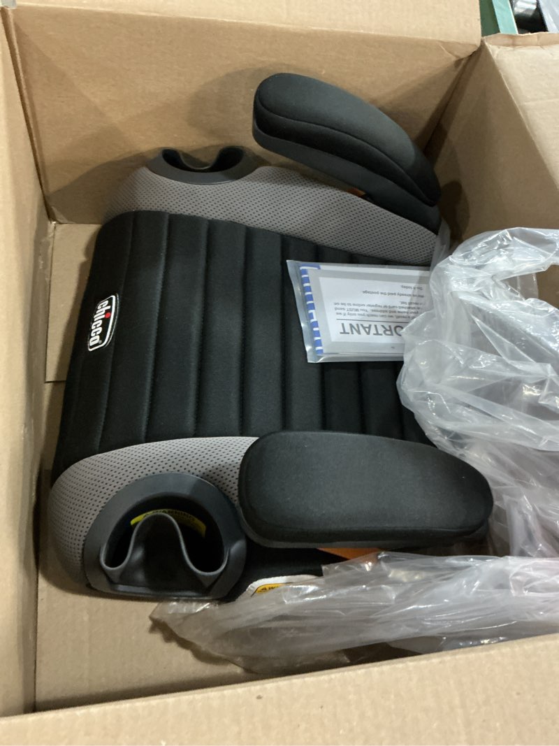 Condition photo showing Good Condition for chicco gofit backless booster car seat without latch attachment, travel booster seat for car, portable car booster seat for children 40-110 lbs. | shark/black/grey gofit shark/black/grey