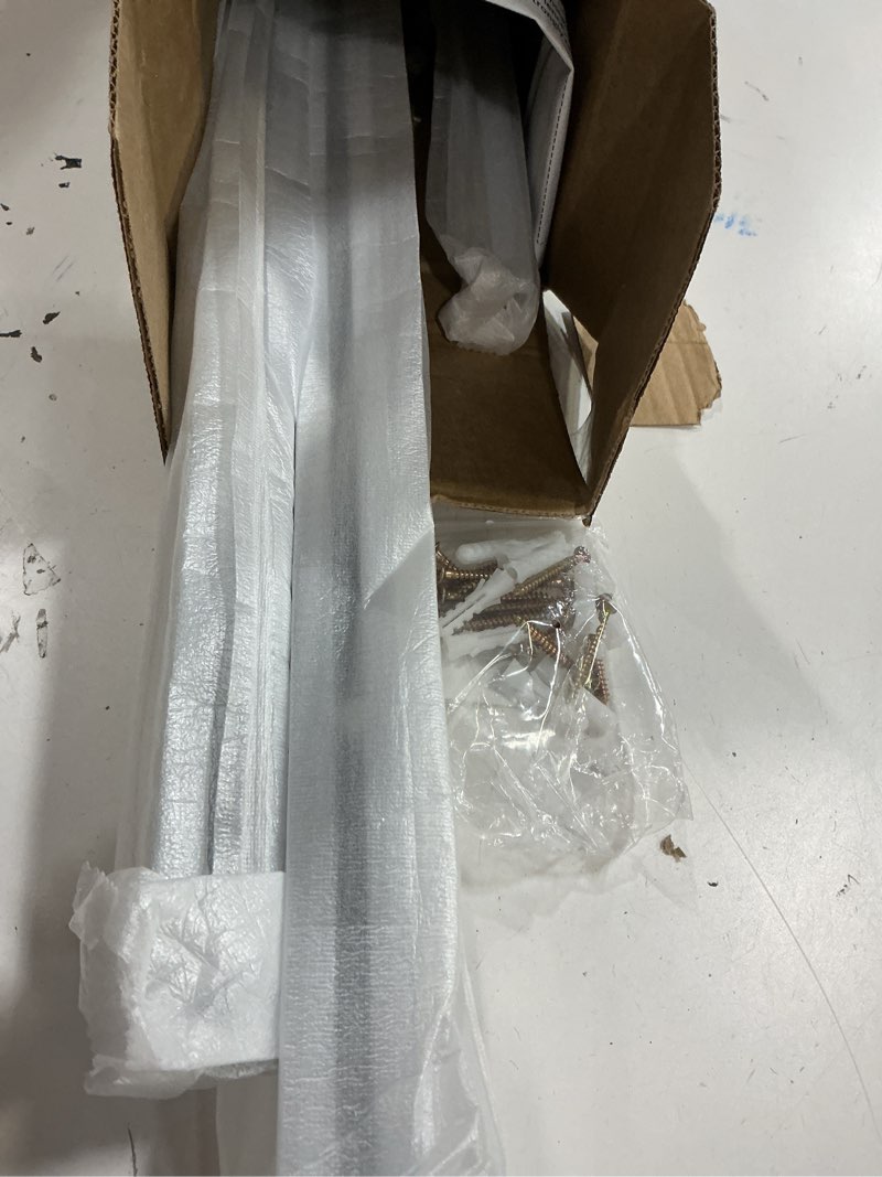 Condition photo showing Good Condition for curtain track, ceiling curtain track for room divider, ceiling mount rail set with roller hooks, white, 6ft - 9ft white 6ft - 9ft