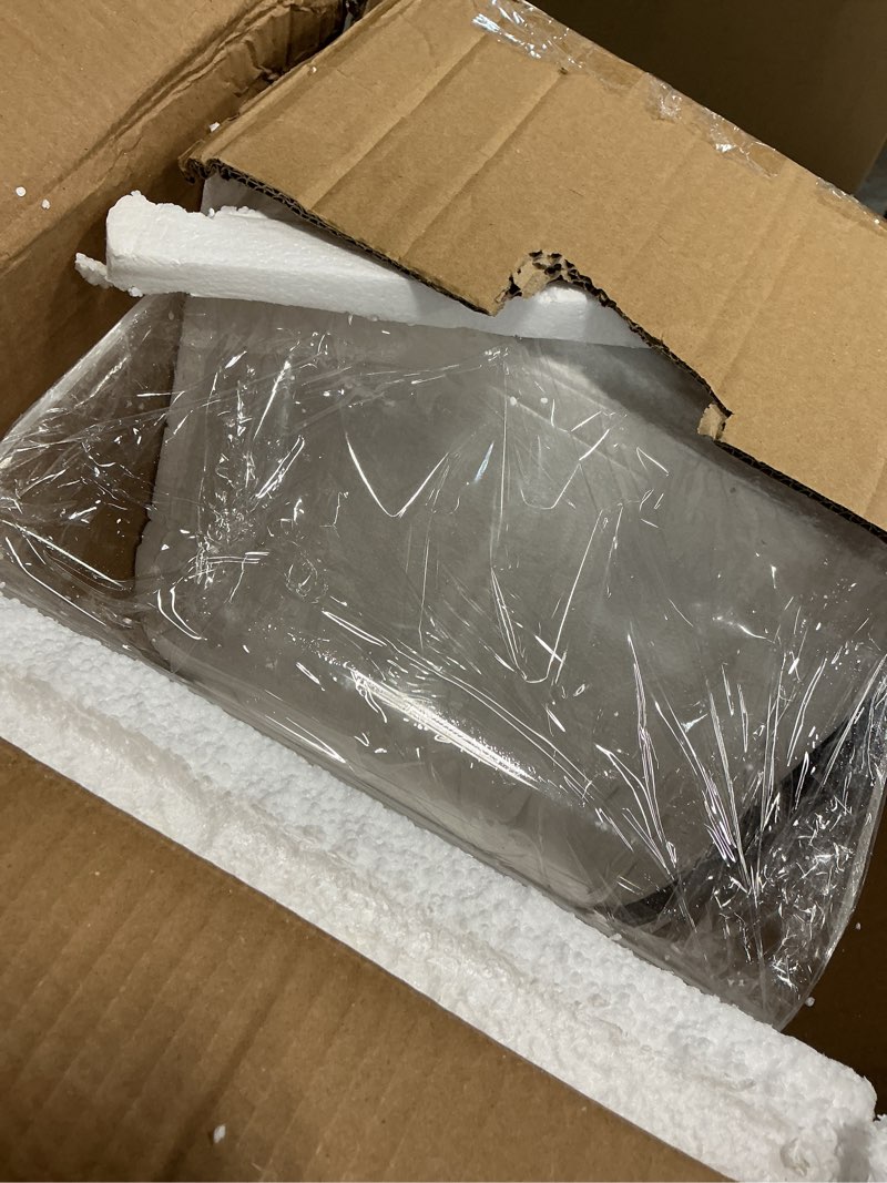 Condition photo showing Good Condition for acrylic c shaped end table, 26 inch tall sofa side table acrylic c shape table modern clear bed side table slide under sofa for living room, bedroom transparent