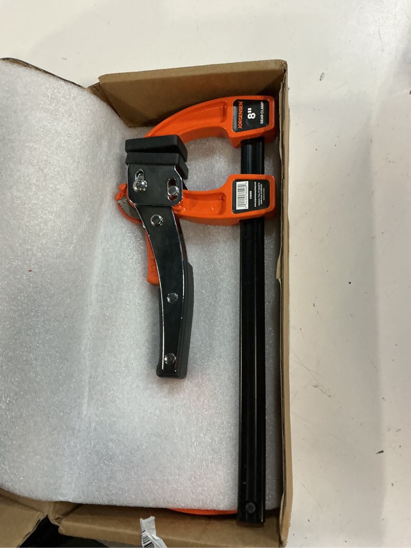 Condition photo showing Good Condition for jorgensen 8-inch bar clamp set, ratcheting bar clamp for woodworking, quick release gear clamp with 600 lbs load limit - 2 pack 8 inch 2