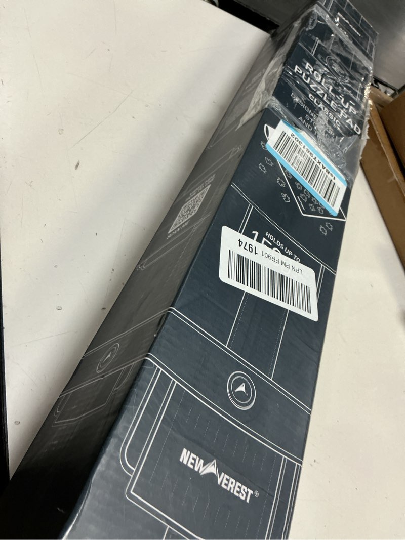 Condition photo showing As Is for Newverest Jigsaw Puzzle Mat Roll Up, Saver Pad 46” x 26” Portable Keeper Up to 1500 pieces with Non-Slip Rubber Bottom and Smooth Polyester Top + 3 Puzzle Sorting Trays and Travel-Friendly Storage Bag