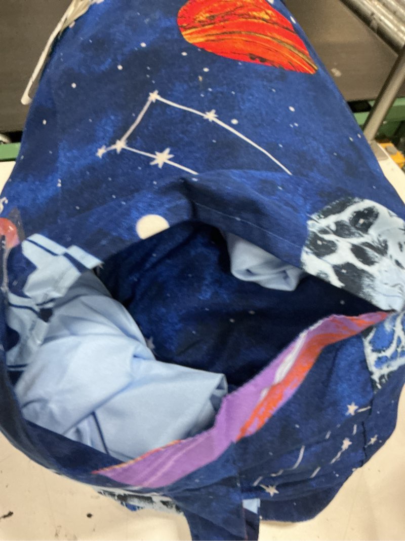 Condition photo showing New/Like New for new full, 7 piece boy girl space bedding bed in a bag comforter set with sheets