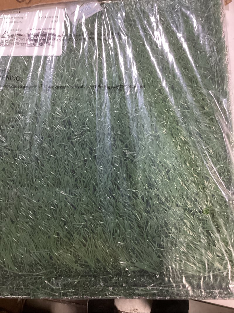 Condition photo showing New/Like New for Artificial Grass Puppy Pee Pad for Dogs and Small Pets - Set of Three 18.25x14.25 Inch, Reusable 3-Layer Turf Pads for Dogs - Indoor and Outdoor Fake Grass Potty Pet Supplies by PETMAKER Small Replacement Pads