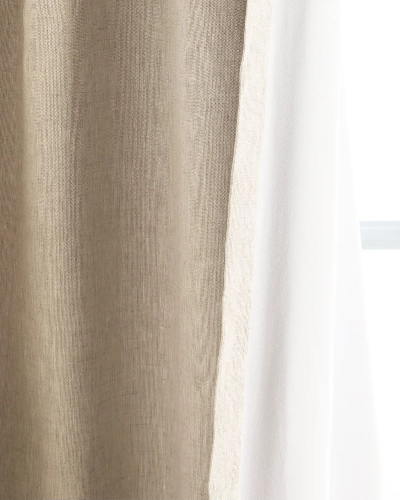 quince european linen true blackout curtain - single panel, 48x96, flax