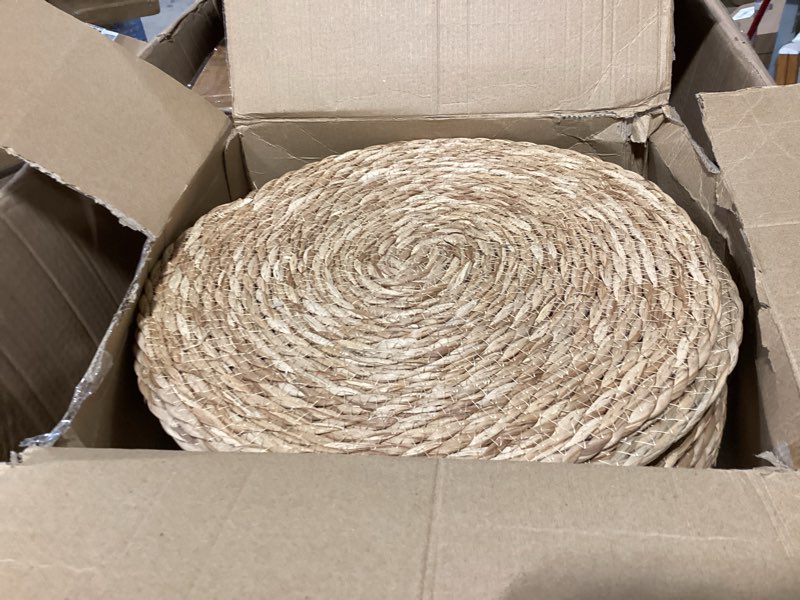 Condition photo showing Good Condition for rattan coasters set of 2, natural handmade round woven coasters for drinks, boho coasters bar coasters for dining table home decor (16cm/6inch)
