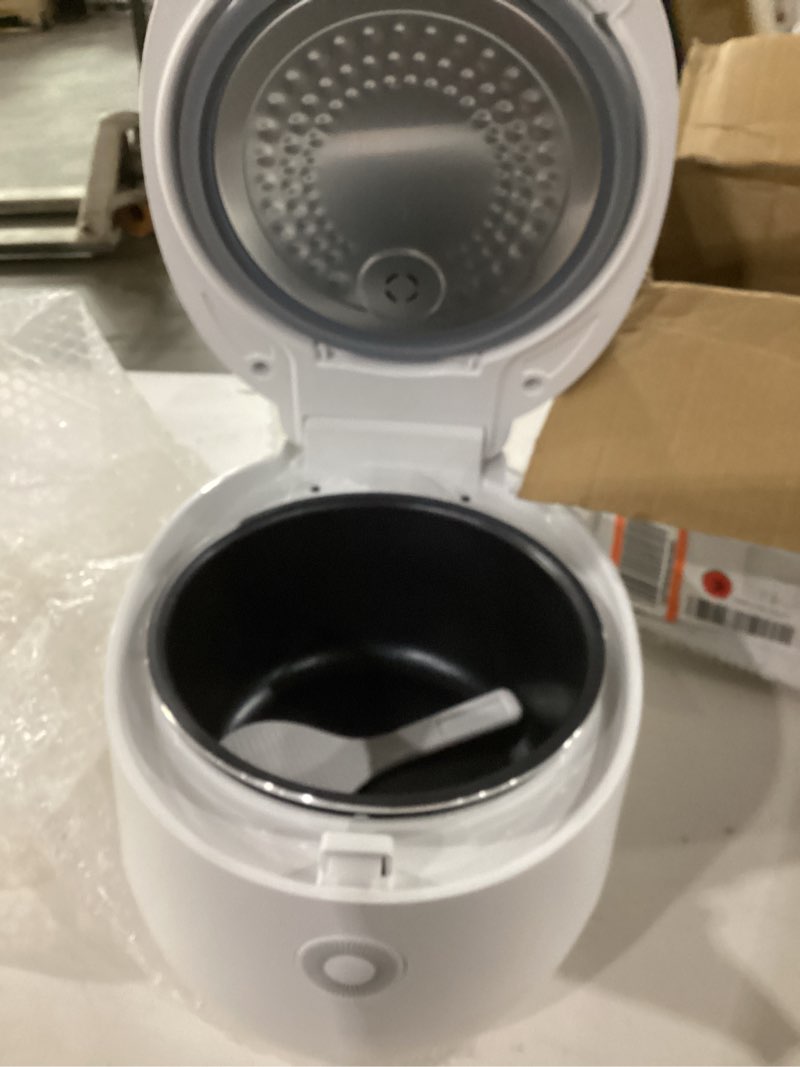 Condition photo showing As Is for  NOT TESTED CUCKOO Micom Rice Cooker 6-Cup Uncooked / 12-Cup Cooked with Nonstick Inner Pot, Versatile Rice Maker with 9 Menu Options, Fuzzy Logic Technology, Auto Clean, Quick Rice Mode, White (CR-0675FW) WHITE 6 CUP