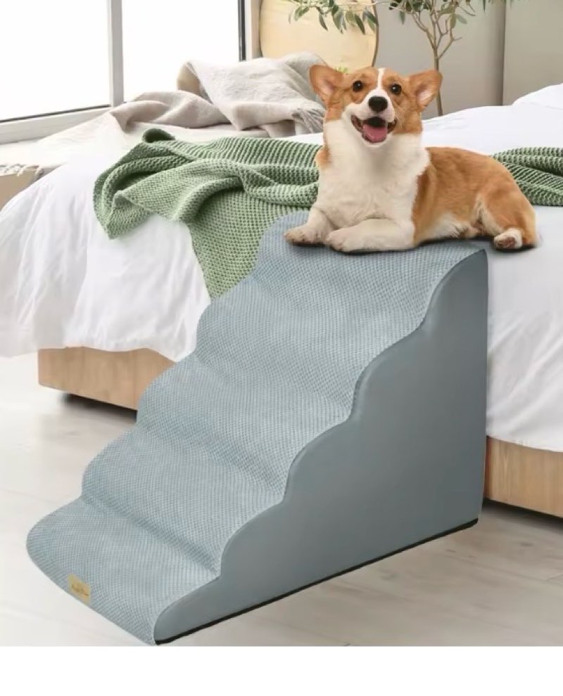 Dog Stairs Ramp for Beds Couches,Extra Wide Pet Steps with Durable Non-Slip Waterproof Fabric Cover, Dog Slope Stairs Friendly