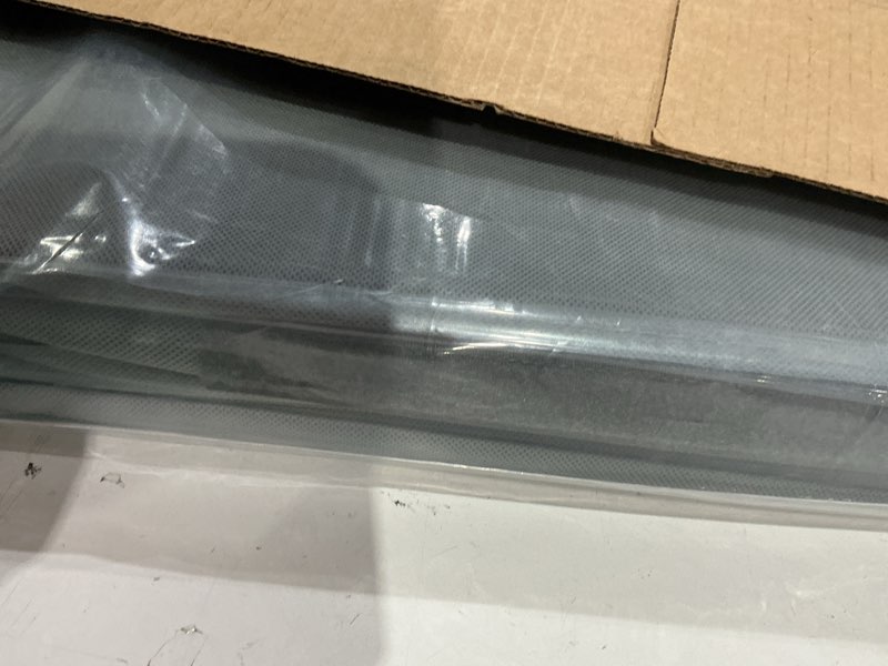 Condition photo showing Good Condition for yecaye clothes storage bins with metal frame, foldable clothing storage bin with lid, stackable oxford fabric organizer box with clear window & zippers & pu leather handles (3 pack,grey,66l) grey large(3 pack)