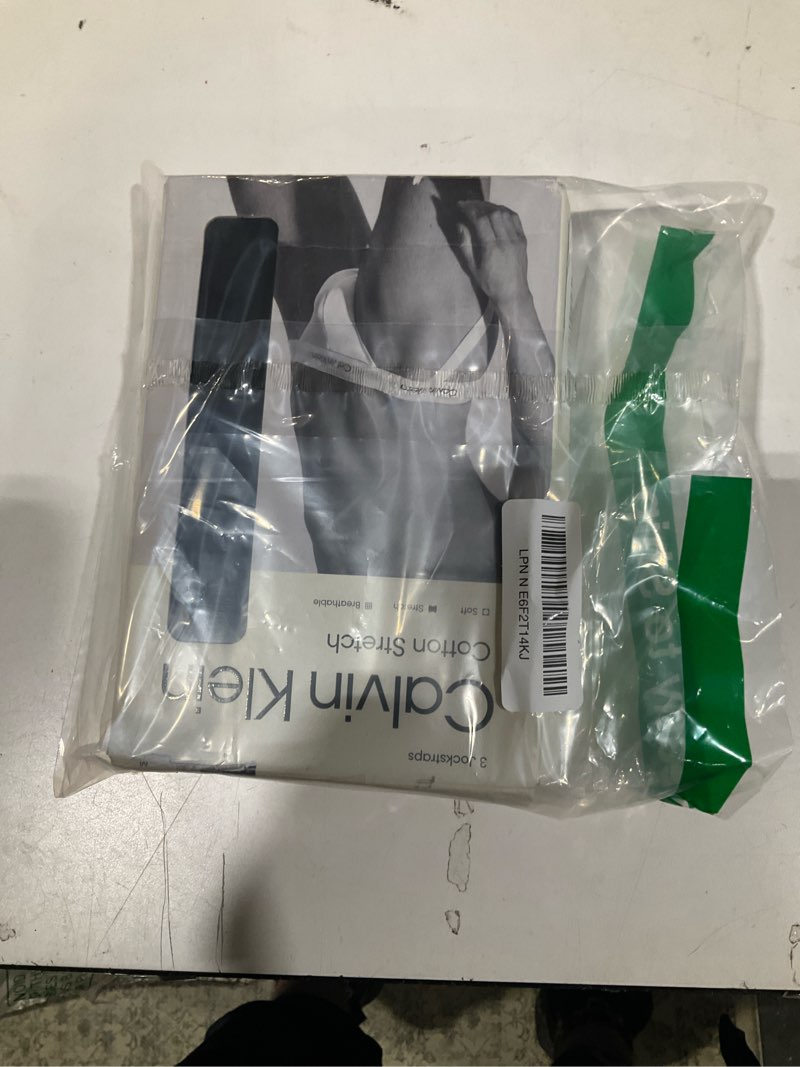 Condition photo showing As Is for calvin klein mens cotton stretch 3-pack jock strap medium 3 black