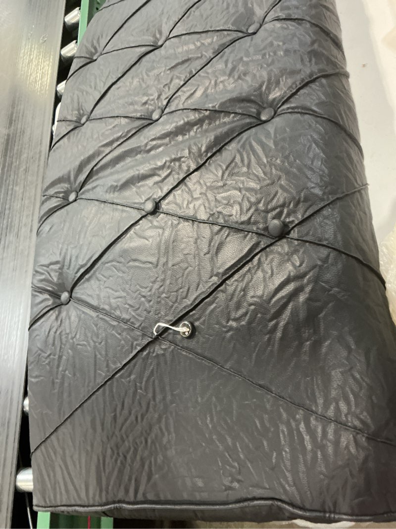 Condition photo showing As Is for Bed Back Cushion Padded Headboard for Home Hostel Hotel Bed with PU Cover Easy to Clean and Install 6 Colors 5 Sizes 2 Styles (Color : White, Size : B-120 x 58 x 10cm) (Black B)