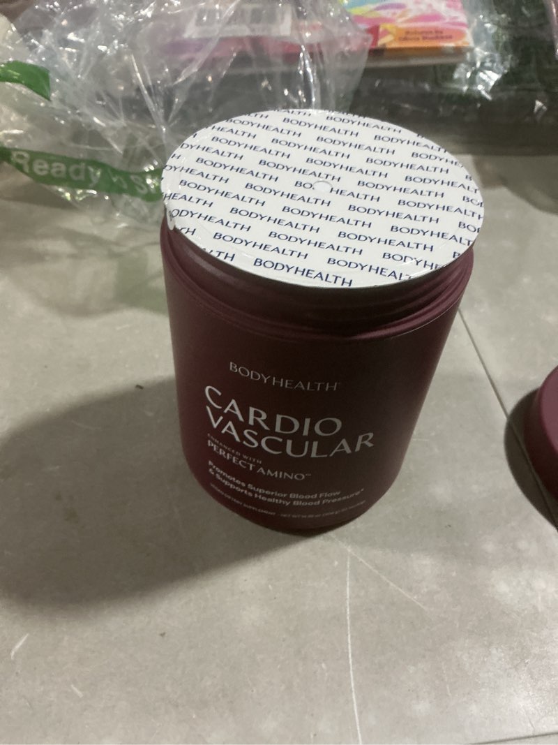 Condition photo showing New/Like New for bodyhealth cardio vascular with perfectamino, blood flow and heart health supplement support with coq10, nicotinamide riboside, resveratrol and d-ribose, chocolate flavor, 30 servings