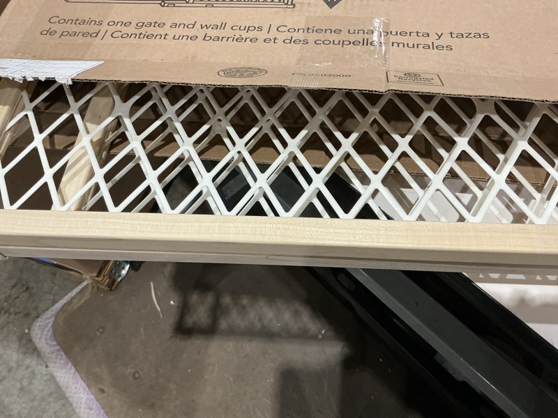 Condition photo showing Good Condition for north states easy adjust diamond mesh pet gate  white  wood  26.5  - 42  x 23