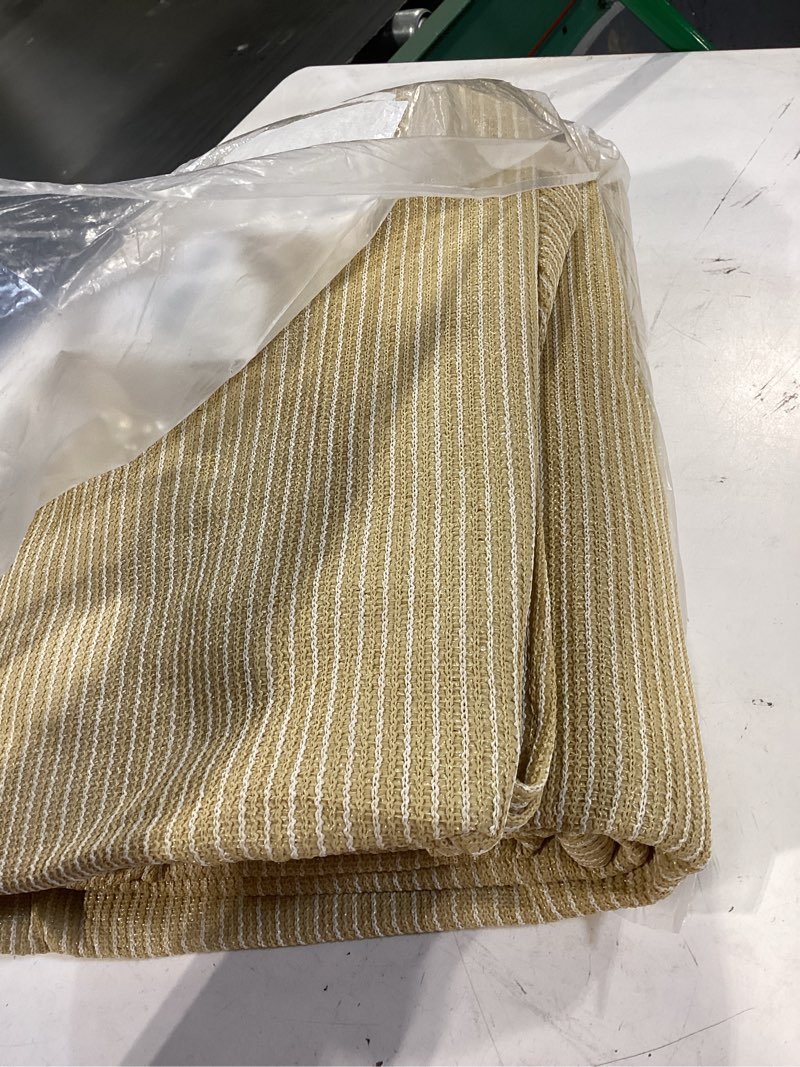 Condition photo showing As Is for shademart 10' x 13' beige sun shade sail rectangle canopy fabric cloth screen smsl, water and air permeable & uv resistant, heavy duty, carport patio outdoor - (we customize size) 1 0' x 1 3' beige