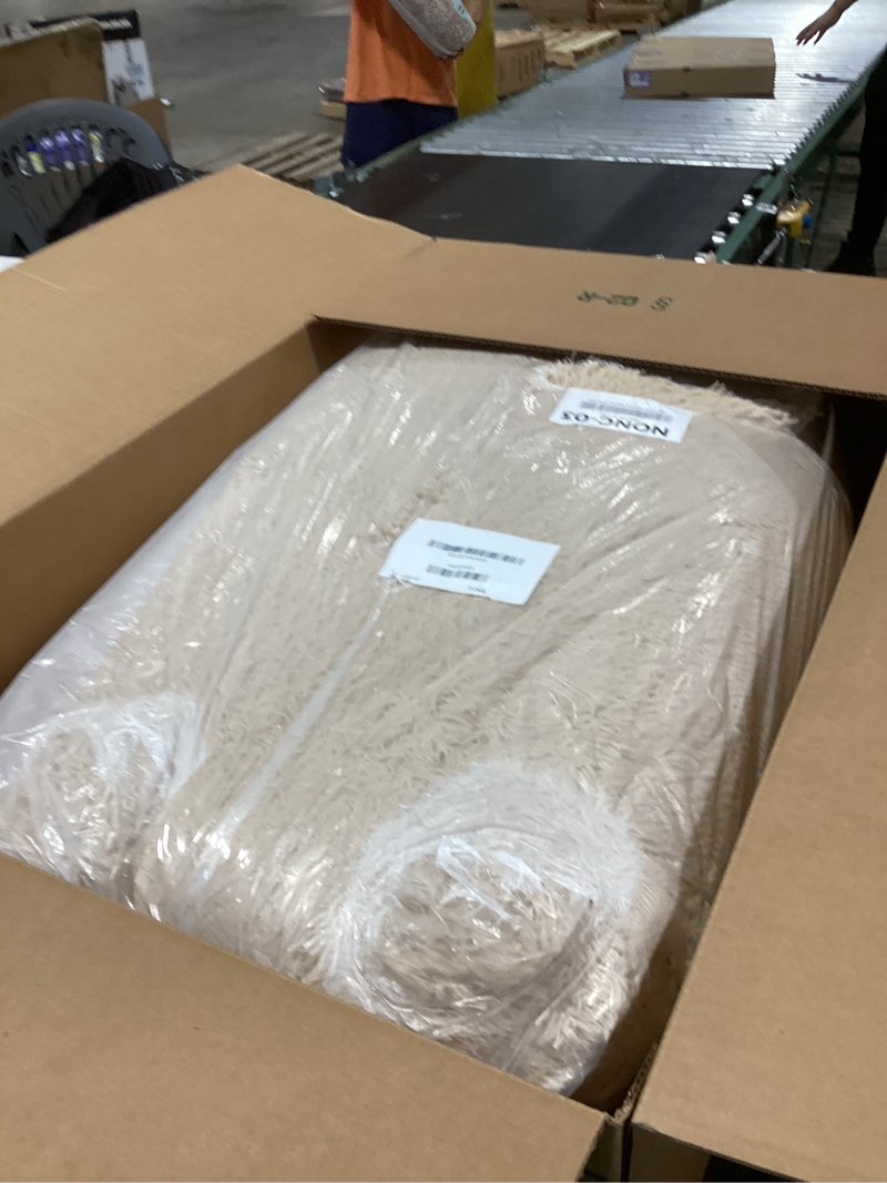 Condition photo showing Good Condition for FinRe?c 9x12 Feet Tan Rugs for Living Room Bedroom, Fluffy Plush Area Rug, Non-Slip High Pile Shaggy Rug for Kids Room Dorm Room Home Decor, Indoor Solid Shag Floor Carpet Light Tan 9' x 12' (Rectangular)