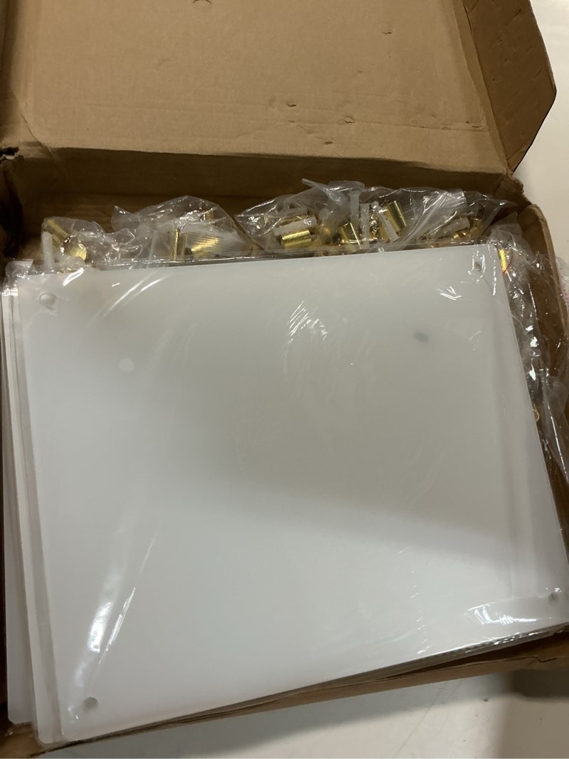 Condition photo showing Good Condition for chunful 8 pcs acrylic floating frame 8 x 10 inches wall mount frameless picture frames clear photo hanging display double panel for graduation back to school poster artwork paintings certificate gift