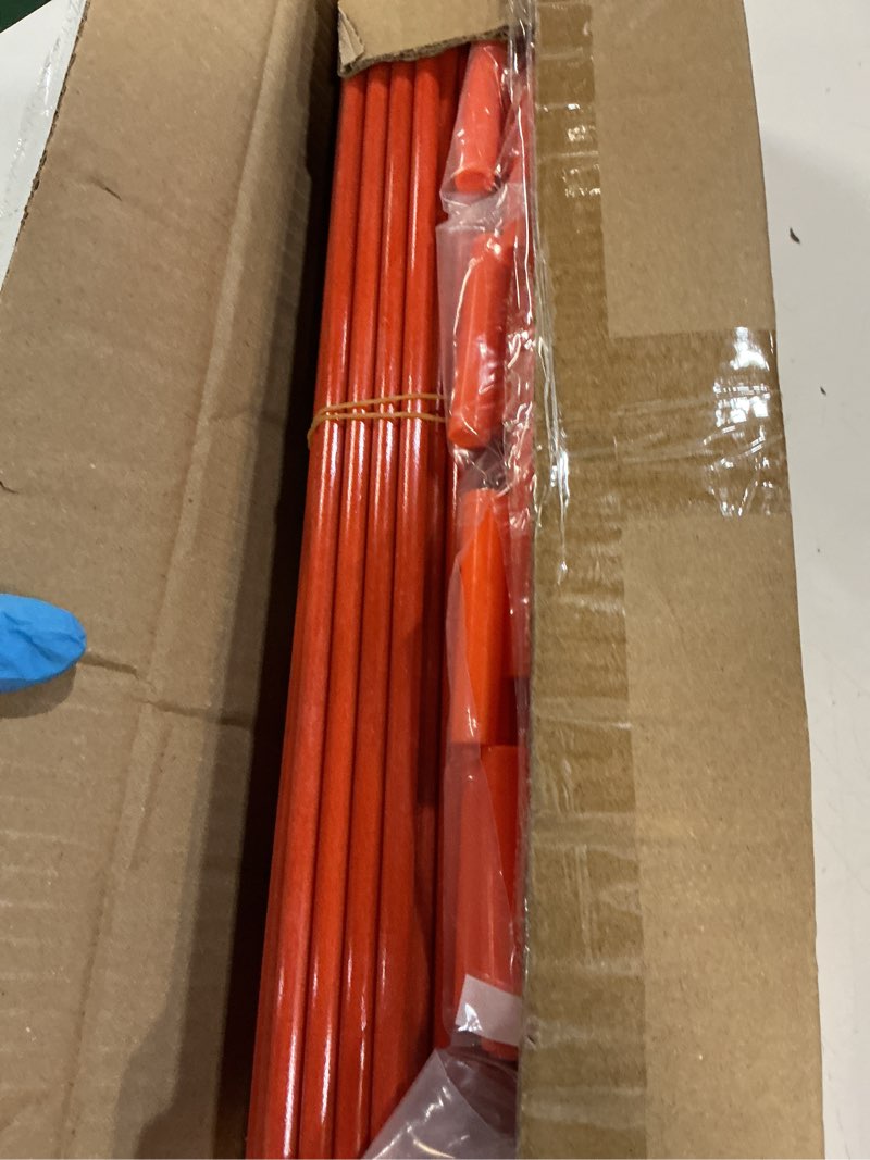 Condition photo showing New/Like New for 30pcs driveway markers,4ft driveway reflective poles, orange fiberglass snow stakes with reflective tape for easy visibility at night for parking lots (30, orange) orange 30