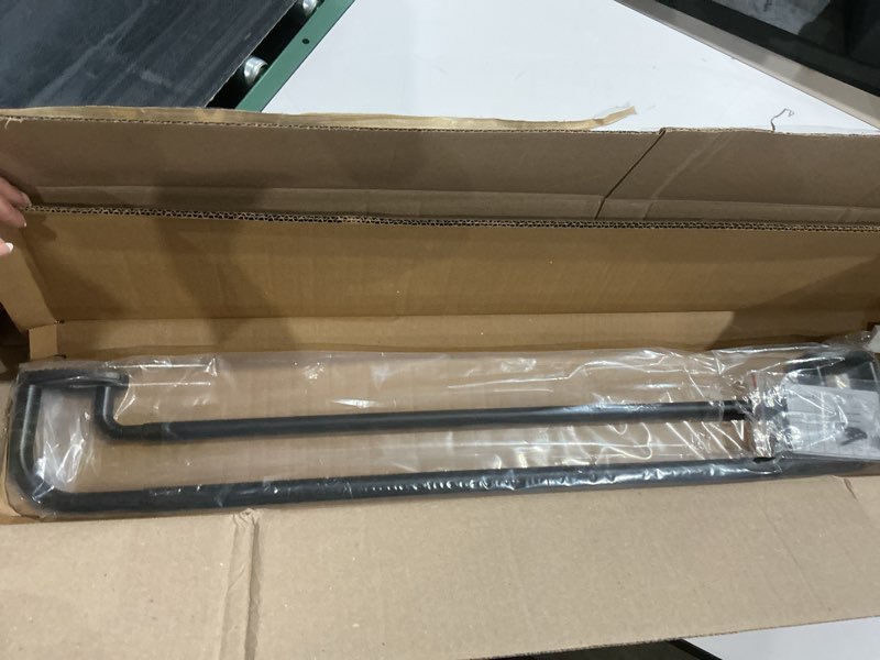 Condition photo showing Good Condition for double curtain rods matte black,room darkening drapery rod 28-48 inches,adjustable 3/4 inches front and 5/8 inches back quality metal rod for window,wrap around design 28-48" matte black