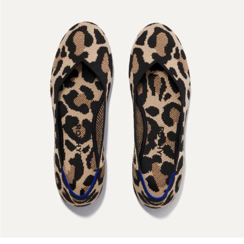rothys the flat in desert cat womens size 7 leopard capsule comfort classic