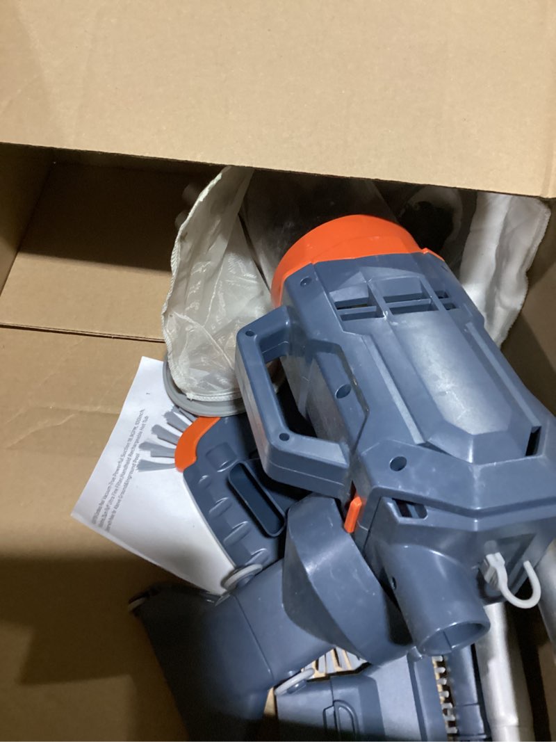 Condition photo showing Good Condition for cordless pool vacuum-25 micron fluff ultra fine filter, true powerful suction 18.9gpm,1h runtime, handheld rechargeable hot tub cleaner with poles for above ground&inground pool gray