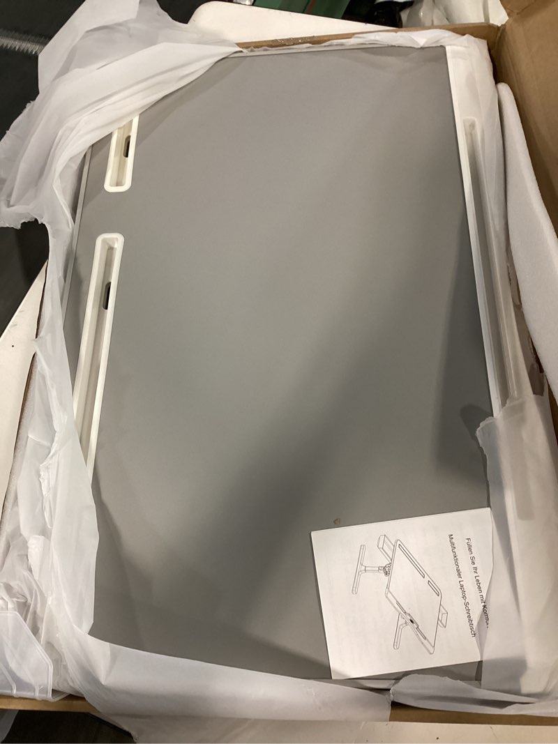 Condition photo showing Good Condition for Laptop Bed Tray Desk, Foldable and Adjustable Lap Table with Heights and Angles, Upgraded-Sturdy Laptop Lap Desk for Bed/Sofa/Couch/Floor (2 Drawers, X-Large, Grey) Gray X-Large without Bag (15.7"x23.6")