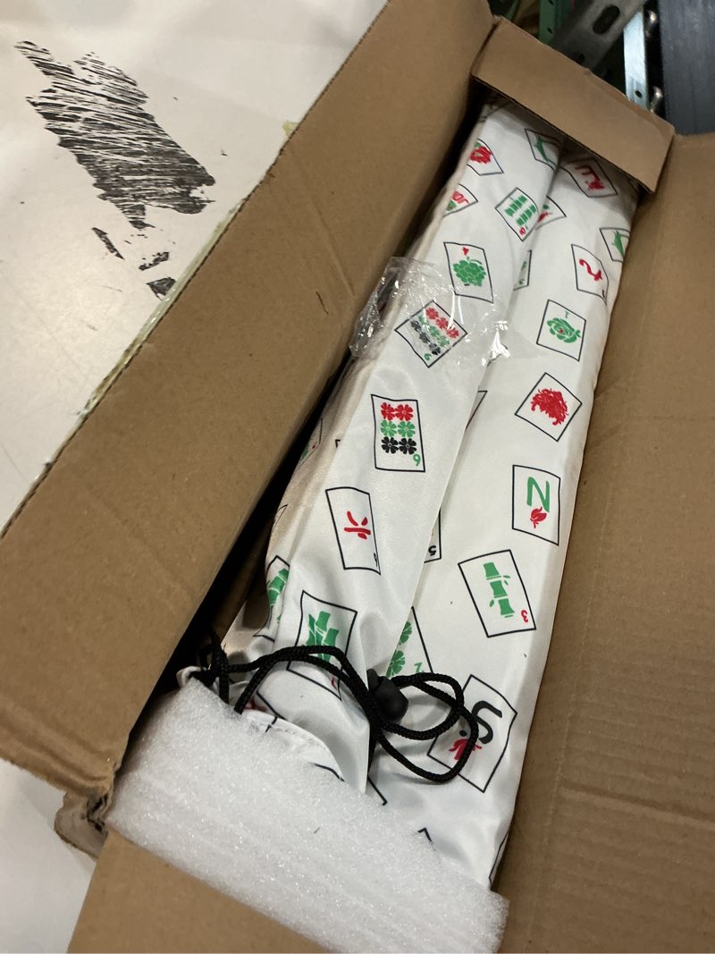 Condition photo showing Good Condition for mahjong racks with pushers, white wooden american mahjong tile pushers and racks set of 4, with white printed mahjong racks drawstring bag, mahjong accessories (19.68 inches)
