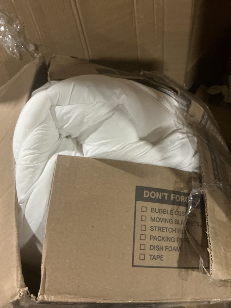 Condition photo showing As Is for queen size mattress pad pillow top mattress cover quilted fitted mattress stretches up 8-21" deep pocket cooling mattress topper