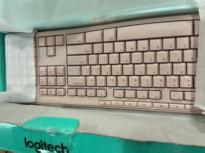Condition photo showing Good Condition for logitech k270 wireless keyboard for windows, 2.4 ghz wireless, full-size, number pad, 8 multimedia keys, 2-year battery life, compatible with pc, laptop - rose keyboard rose 1 pack