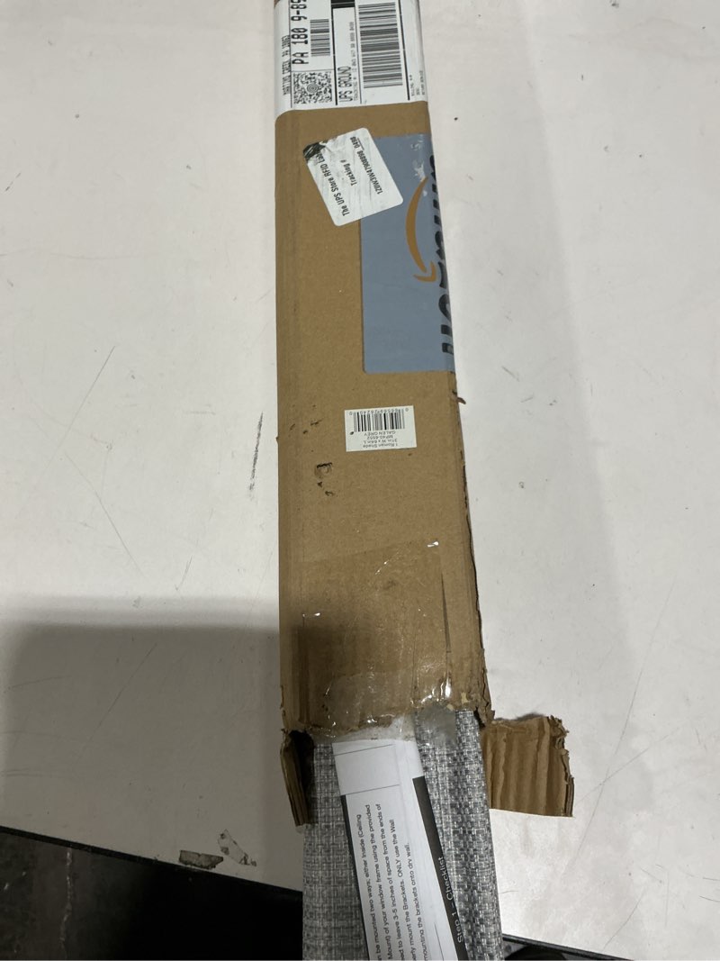 Condition photo showing Good Condition for Madison Park Galen Cordless Roman Shade, 31"W x 64"H, Sheen Grey – Room Darkening, Thermal Insulated, Energy Efficient Window Blind with Subtle Sheen Basketweave Fabric for Privacy Room Darkening Basketweave Sheen Grey 31"W x 64"H