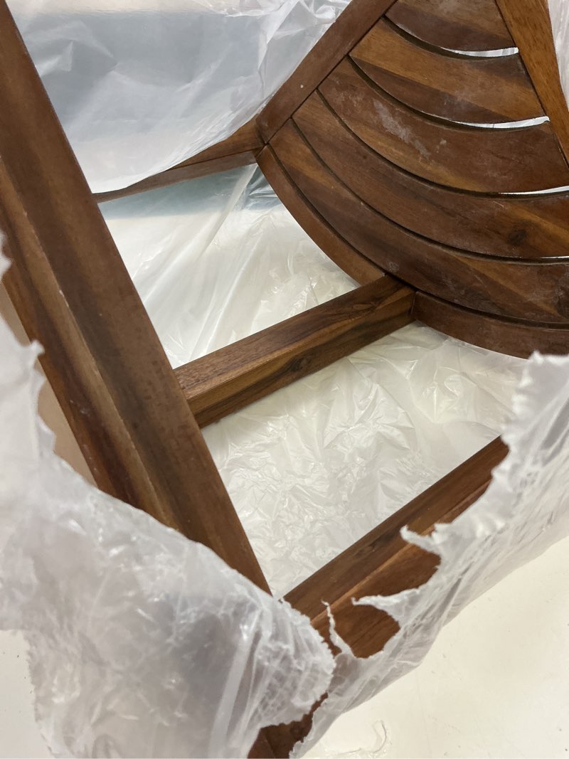 Condition photo showing As Is for teak shower stool, 18" corner shower benches for inside shower bathroom wood shower seat with storage shelf waterproof - s35796 triangular