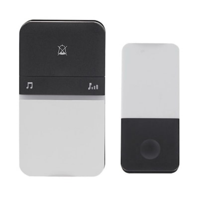 K Heath Zenith Wireless Lighted White/Black Doorbell Button