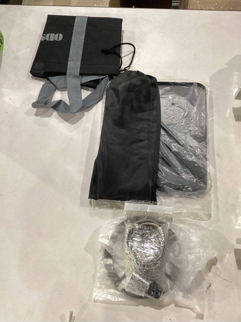 Condition photo showing Good Condition for odsd 2 burner camping stove with windshield, 20000 btu propane camp stove, portable folding gas stove, camping essentials gear includes frying pan, coffee stand & carry bag, green