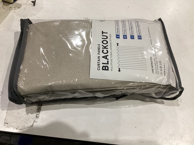Condition photo showing Good Condition for INOVADAY 100% Blackout Curtains for Bedroom, Black Out Curtains 90 Inch Long, Clip Rings Linen Blackout Drapes, Thermal Insulated Room Darkening for Living Room, 2 Panels - Earthy Beige,W50xL90 Earthy Beige 50"W x 90"L (Pack of 2)