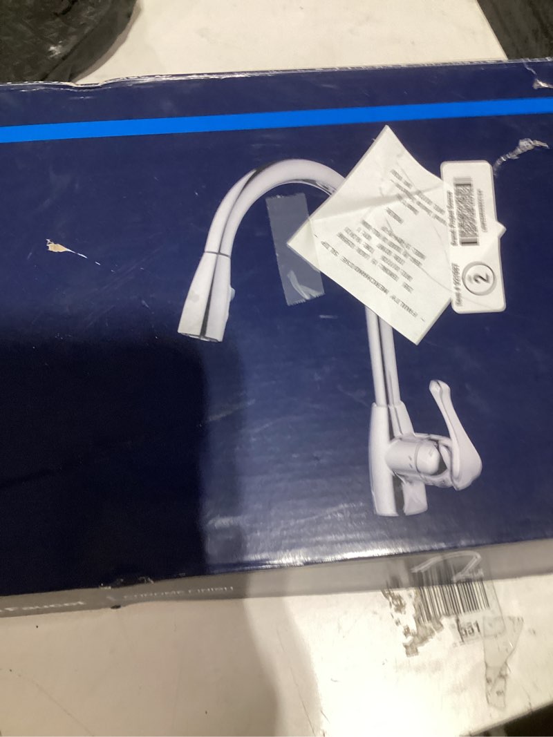 Condition photo showing Good Condition for Faucets Project Source Tucker Stainless steel Single Handle Deck-mount Pull-down Kitchen Faucet with Sprayer (Includes Deck Plate) Item #831710 | Model #51-K814-PS-BN