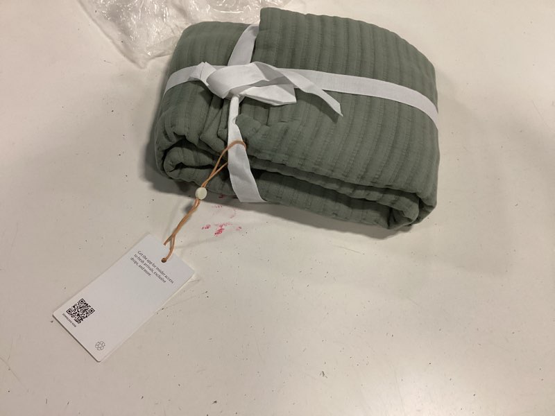 Condition photo showing New/Like New for organic cotton matelasse euro sham, euro, dried sage
