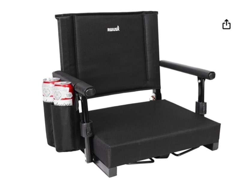 RWUSX Padded Stadium Seats with Back Support and Cushion, Portable Foldable Bleacher Chair, Folding 